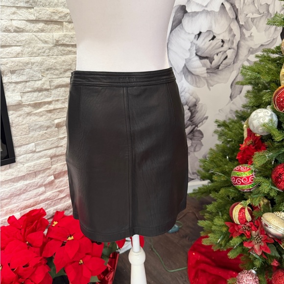 NWT RALPH by RALPH LAUREN Leather Skirt Moto zippers size 8 black - Picture 3 of 12